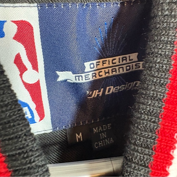 Houston Rockets JH Design NBA Varsity Jacket Men’s Medium Black Red Embroidered - Picture 3 of 5